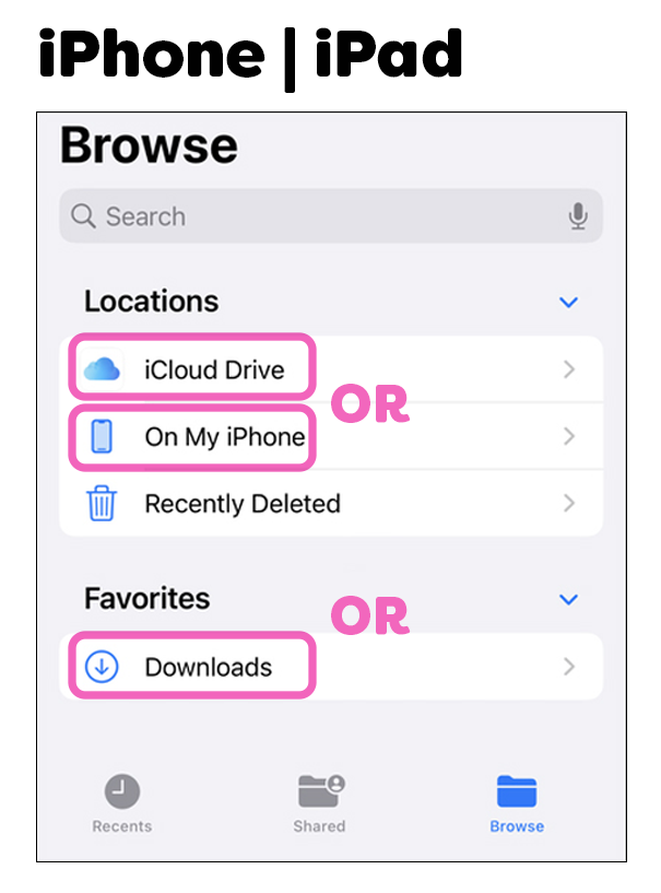 A screenshot of the browse feature on iPhone A screenshot of the browse feature on iPhone