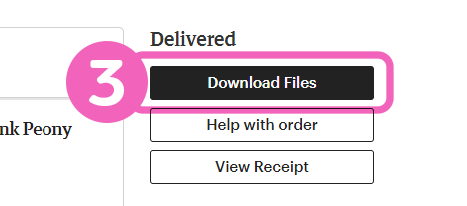 Next to the 'Art By Jove' order, click/tap the 'Download Files' button. This will take you to the 'Downloads' page for all the digital files attached to your order.